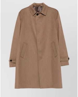 Lardini Virgin Wool Single-Breasted Coat - Brown