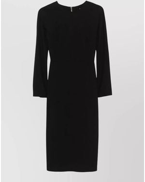 Semicouture Nina Stretch Midi Dress Pencil Silhouette - Black