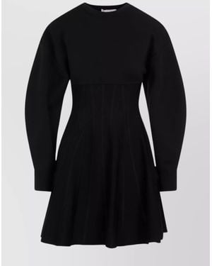 McQueen Slim-Fit Wool Midi Dress - Black