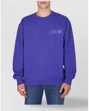 Moschino Logo Patch Sweatshirt - Blue