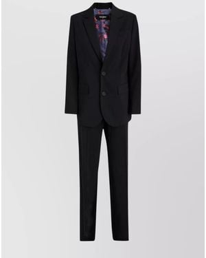 DSquared² Wool-Blend Slouch Trouser Suit - Black