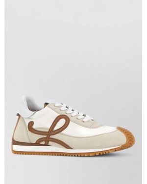 Loewe Runner Trainers Contrast Sole Low Top - Natural