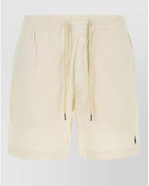 Polo Ralph Lauren Corduroy Bermuda Shorts Featuring Back Pockets - Natural