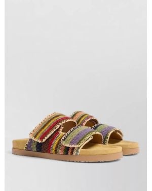 DSquared² Silk Nylon Sandals Open Toe Flat Sole - Multicolor