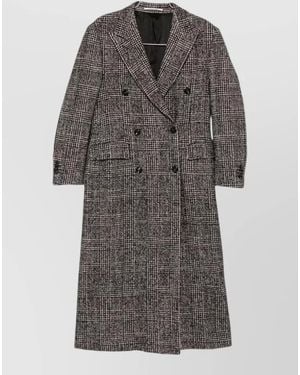 Tagliatore Wool Long Double-Breasted Coat - Gray