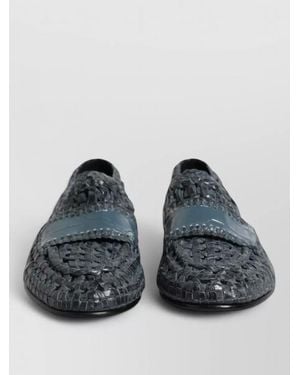 Dolce & Gabbana Woven Leather Loafers - Grey