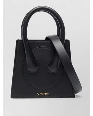 AZ FACTORY Leather Mini Crossbody Bag - Black
