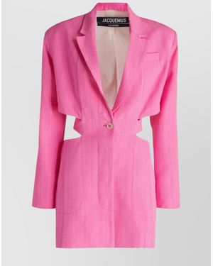Jacquemus Silk-Blend Blazer Mini Dress - Pink