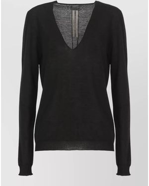 Rick Owens V-Neck Sweatshirt - Black