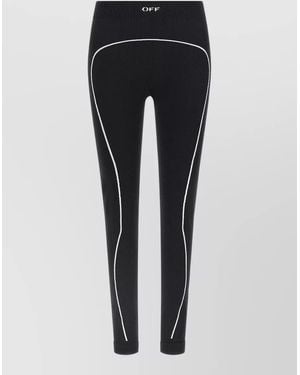 Off-White c/o Virgil Abloh Stamp Detail Leggings Contrast Stitching - Black