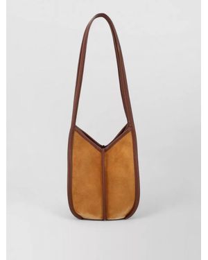 Hereu Calella Suede Bucket Shoulder Bag - White