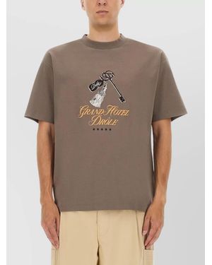 Drole de Monsieur Grand Hotel Print T-Shirt - Grey