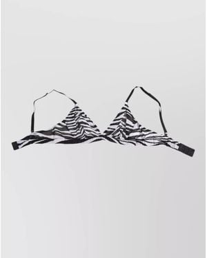 Dolce & Gabbana Silk Zebra-Print Bralette - Metallic