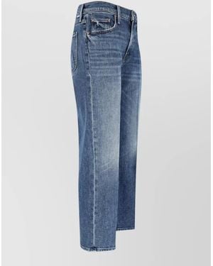 Mother Denim Mid-Rise Wide-Leg Cropped Jeans - Blue