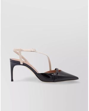 Malone Souliers Glossy Two-Tone Stiletto Pointed Toe Pumps - Purple