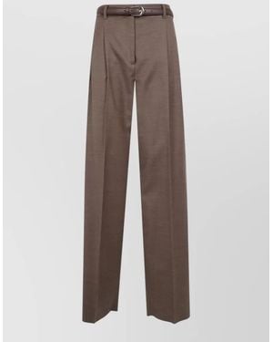 Max Mara Virgin Wool Tailored Pants - Brown