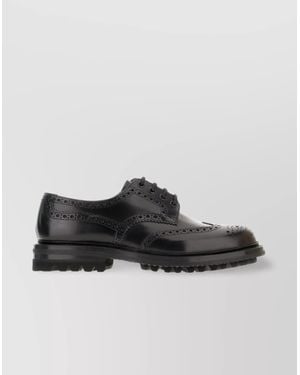Church's Lace-Up Leather Shoes Brogue Detailing - Black