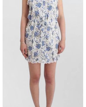 Ermanno Scervino Floral-Print Cotton Mini Dress - Blue