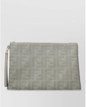 Fendi Fabric Clutch Bag - Gray