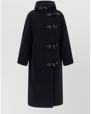 Rohe Cashmere Wool Hooded Oversized Coat - Blue