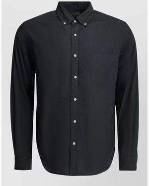 Beams Plus Long Sleeve Button Down Collar Shirt - Blue