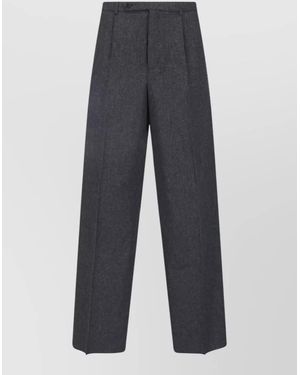 Jil Sander Straight Pants Back Pockets Pleated Front - Gray