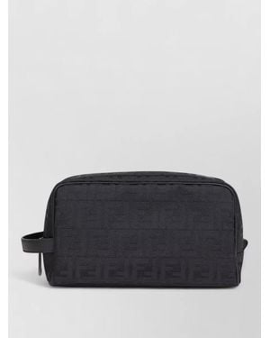 Fendi Embroidered Canvas Beauty Case - Grey