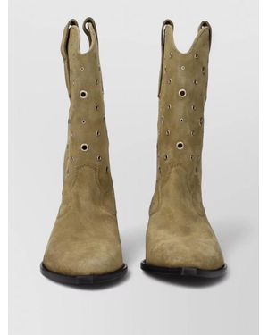 Isabel Marant Suede Leather Ankle Boots - Green