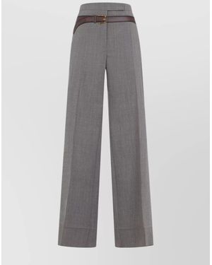Prada High-Rise Wide-Leg Trousers - Grey