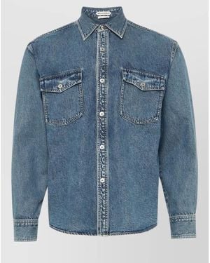 JW Anderson Shirt Long Sleeves Chest Pockets Design - Blue