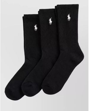 Ralph Lauren Cotton Blend Crew Socks 3 Pack - Black