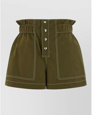 Marni Cotton Gabardine Tailored Shorts - Green