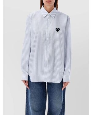 COMME DES GARÇONS PLAY Striped Long-Sleeve Shirt - Blue