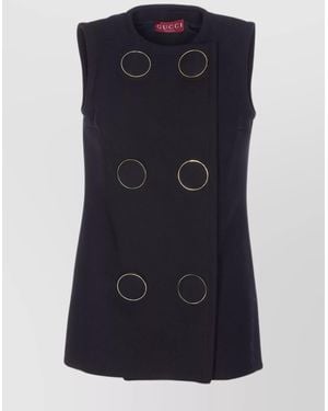 Gucci Double Breasted Mini Dress Buttons - Blue