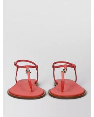 Dior Leather T-Strap Sandals - Red