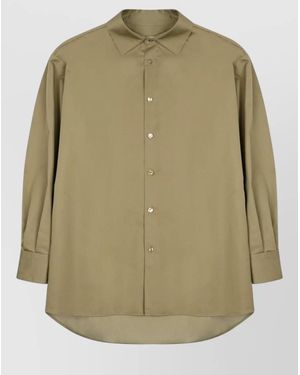DARKPARK Tech Satin Shirt Keanu Ruched Design - Green