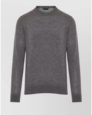 Tom Ford Ribbed Crewneck Sweater With Long Sleeves - Gray