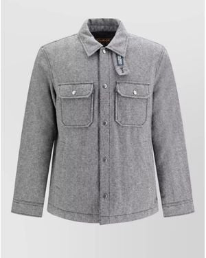 Woolrich Down Single-Breasted Coat - Gray