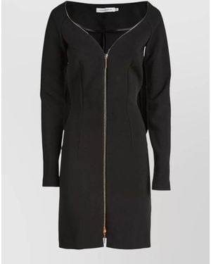 SIMONA CORSELLINI Stretch Fabric Knee Length Fitted Dress - Black