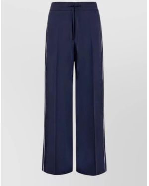 P.A.R.O.S.H. Wide Leg Trousers Side Stripe Detail - Blue