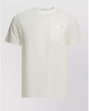 Valentino Vltn Logo Crew Neck Pocket T-Shirt - White