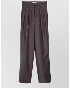 Jacob Cohen Checked Wide Leg Suit Pants - Gray
