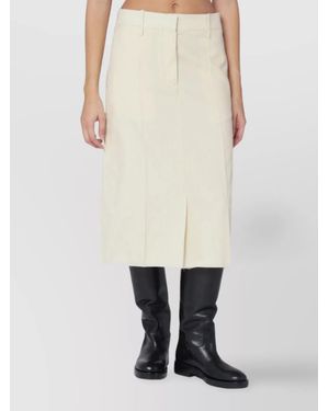 Jil Sander Wool High-Rise Midi Skirt - White