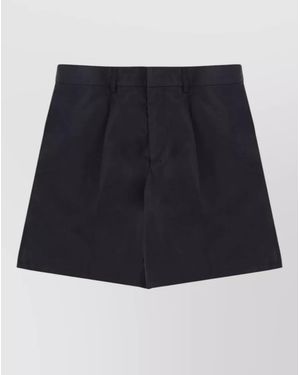 Emporio Armani Cotton Tailored Shorts - Blue