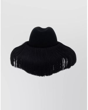 Comme des Garçons Hizume Collaboration Wide Brim Hat - Black
