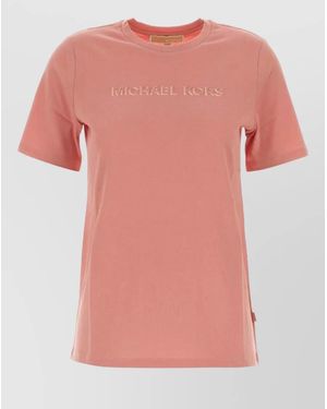 Michael Kors Cotton Crew Neck Short Sleeve T Shirt - Pink