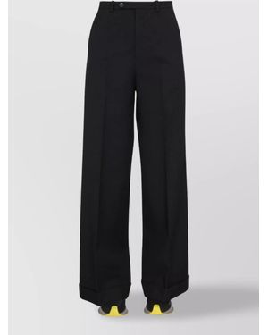 Gucci Wool High-Rise Wide-Leg Tailored Trousers - Black