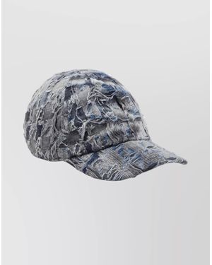 DIESEL Curved Brim Distressed Baseball Cap - Gray