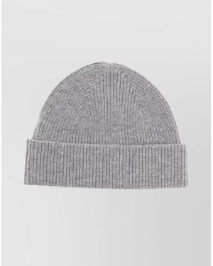 ZEGNA Ribbed Brimmed Hat Folded Edge - Grey