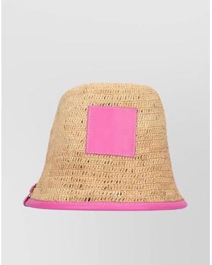 Jacquemus Raffia Bucket Hat - Pink